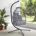 Outdoor Patio Wicker Folding Hanging Egg Chair with Cushion Pillow