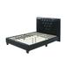 Hodedah Twin-Size Platform Bed with Tufted Headboard - Black