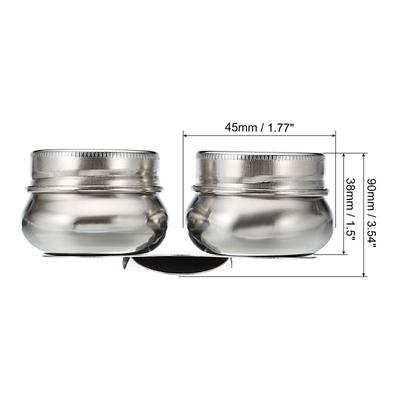 Palette Cups Paint Pot Container with Lid and Clip Double Dippers - Silver