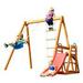 Clearance Wooden Swing Set for Outside with Slide Outdoor Playset Backyard Activity Playground Climb Swing Outdoor Play Structure for Toddlers Wooden Swing-N-Slide Set Kids Climbers