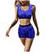 Qufokar Strapless Swimsuit Top Lifeguard Jumpsuit Sports Fashion Flower Suit Ladies Leisure Fitness Suit Yoga Cashew Print Women Suits & Sets