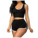 Qufokar Elegant Jumpsuits for Women Evening Party Summer Beach Swimsuits Workout Two Piece Outfits for Women High Waisted Short Setsmaterial:Polyester Active Tracksuitsdailylady