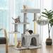 Erinnyees Cat Tree for Indoor Cats 33 Small Cat Tower with Top Perch Cat Condo Scratching Posts Multi-level Tower for Cats and Kittens Light Gray