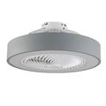 Oukaning 21.6 Modern LED Ceiling Fan Light Round 3-Blade Dimmable 3 Speed&Remote Controlï¼ˆGrayï¼‰
