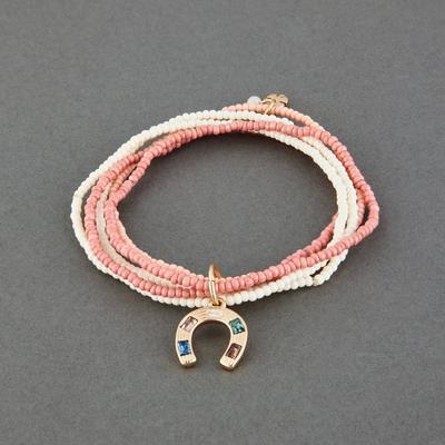 Lucky Brand Multi Seed Bead And Horseshoe Charm Br...