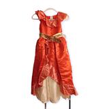 Disney Costumes | Disney Size 7/8 Castle Collection Princess Dress Red Gold Shimmer Satin Tulle | Color: Gold/Red | Size: 7/8