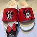 Disney Shoes | Disney Girls'minnie Mouse Sandals- Slip-On Slides | Color: Red/White | Size: Various