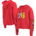 Women's New Era Red Philadelphia 76ers Color Pack Cropped Top Pullover Hoodie