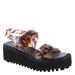 ALL BLACK Tortoise Shell Flatform - Womens Euro 40 US 9.5 Multi Sandal Medium