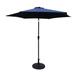 8.8ft Patio Aluminum Market Umbrella with Base Push Button Tilt Blue