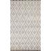 All-Over Ivory Moroccan Trellis Area Rug Hand-Knotted Wool Carpet - 5'2" x 8'0"