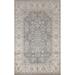 Grey Floral Oushak Oriental Area Rug Living Room Handmade Wool Carpet - 6'2" x 8'10"