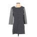 J.Crew Factory Store Casual Dress - Shift Crew Neck 3/4 sleeves: Blue Print Dresses - Women's Size X-Small