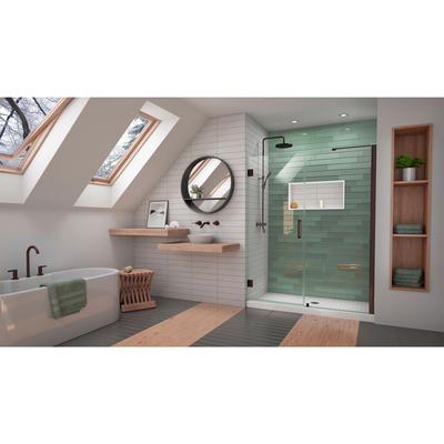 Dreamline DreamLine Unidoor-LS 53 - 54 inch W x 72 inch H Frameless Hinged Shower Door in Oil Rubbed Bronze SHDR-2053723-06