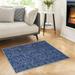 Runner Rug Mat Entry Way Contemporary Soild Runner Rug Low-Pile Modern Indoor Runner Rug for Hallway Laundry 2 x 3 Blue