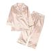 Boys Girls Silk Satin Pajamas Set Long Sleeve Button Down Sleepwear Autumn Christmas Silky Loungewear