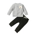 KI-8jcuD Girls White Crop Top Baby Girls Boys Patchwork Rainbow Long Sleeve Sweatshirt Tops Solid Pants Trousers Outfit Set 2Pcs Clothes Crop Top And Sweatpants Girls Clothes 2T-3T Come Home To Supp