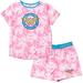 DC Comics Justice League Wonder Woman Pajama Shirt and Shorts Tie Dye Toddler to Big Kid