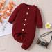 Aayomet Long Sleeve Bodysuit Baby Girl Baby Girl Boy Sweatshirt Romper Solid Color Bubble Checks Textured Crewneck Onesie Long Sleeve Snaps Jumpsuit Red 6-9 Months