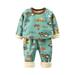 KI-8jcuD Girls Sweatsuit Pants Outfit Set Kids Toddler Baby Girls Boys Autumn Winter Cartoon Print Cotton Long Sleeve Pants Pullover Sleepwear Set Clothes Clothes For Girls 2T New Born Babies Outfit