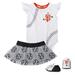 Girls Infant White/Black San Francisco Giants Sweet Spot Three-Piece Bodysuit Skirt & Booties Set