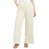 Plus Size Women's June Fit Wide-Leg Jeans by June+Vie in Ivory (Size 14 W)