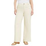 Plus Size Women's Curvie Fit Wide-Leg Jeans by June+Vie in Ivory (Size 22 W)