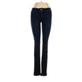 Joe's Jeans Jeggings - Mid/Reg Rise Skinny Leg Denim: Blue Bottoms - Women's Size 25 - Dark Wash