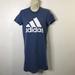 Adidas Dresses | Adidas T-Shirt Dress Womens Size Xs Extra Small Blue Gray Crewneck Active | Color: Blue/White | Size: Xs