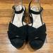 Kate Spade Shoes | Kate Spade Black Suede Bunton Flatform Sandals 7.5 | Color: Black | Size: 7.5