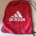 Adidas Bags | Adidas Lightweight Red Cloth/ Backpack/Bookbag Sz14x16x4 $28+ Free Adidas Hat | Color: Blue/Red | Size: 14x16x4