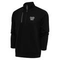 Men's Antigua Black/Gray "Stone Cold" Steve Austin Generation Quarter-Zip Pullover Top