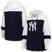 Women's Navy New York Yankees Plus Size Colorblock Pullover Hoodie