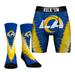 Men's Rock Em Socks Los Angeles Rams V Tie-Dye Underwear and Crew Combo Pack