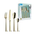 Amefa PVD Felicity Cutlery Set, Champagne, 24-Piece Cutlery Set, for 6 People, 18/0 Stainless Steel, 13/0 Blade Steel, Hammered Handle, with Knife, Fork, Spoon and Coffee Spoon