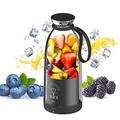Portable Blender, BARDYS Personal Blender with 6 Blades 2400mAh Powerful USB Rechargeable Mini Blender Protein Shaker for Smoothies, Shakes, 500ml/17.6oz-Black