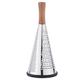 Cone Cheese Grater with Handle Stainless Steel Triple Function Wood Handle Parmesan Shaver Non-Slip Rubber Bottom Hand Held Multifunction Vegetables Cheese Grater with container(XL:11.8" X 5.1")