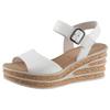 Sandalette GABOR, Damen, Gr. 44, weiß, Kalbsleder, unifarben, klassisch, Schuhe, Sommerschuh, Sandale, Keilabsatz, mit besonderer Absatzgestaltung, Topseller