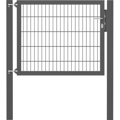 Zauneinzeltür ALBERTS "Flexo Plus", grau (anthrazit), B:125cm H:100cm, Stahl, Tore, anthrazit, verschiedene Abmessungen