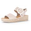 Keilsandalette GABOR, Damen, Gr. 43, rosa (rosé), Ziegenveloursleder, unifarben, modisch, Schuhe, Keilabsatz, Sommerschuh, Sandale mit trendigem Zierschnalle
