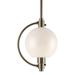 Hubbardton Forge Pluto Mini Pendant Glass, Steel in White/Yellow | 9.6 H x 7.4 W x 6 D in | Wayfair 188700-1120