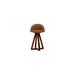 ARTLESS X2 Seat Top 26" Swivel Bar Stool Wood/Upholstered/Leather/Genuine Leather in White/Brown | 34 H x 19 W x 18 D in | Wayfair A-X2-SS-L-C-W