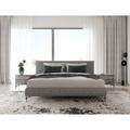 Trent Austin Design® Philips Grey Platform Bed & Two Nightstands Upholstered in Brown/Gray | 44.4 H x 98.4 D in | Wayfair