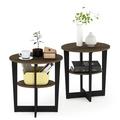 Ebern Designs Cross Legs Oval End Table Set w/ Storage Wood in Black | 19.5 H x 18.9 W x 15.6 D in | Wayfair B43BB0252C244578A0E6FEFDBF3C6FCB