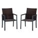 Winston Porter Jaydehn Patio Dining Chairs w/ Wicker/Rattan Comfort Material - Patio Armchairs Metal in Black | 35.2 H x 22.8 W x 18.7 D in | Wayfair