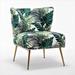 Slipper Chair - Bay Isle Home™ Friant 25" W Polyester Slipper Chair Polyester in Green | 29.5 H x 25 W x 28 D in | Wayfair