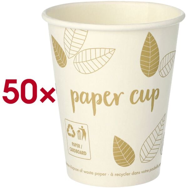 Papstar 50er-Pack Einweg-Trinkbecher »pure« 0,2 Liter gold, 9.2 cm Image