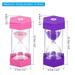 5，15 Min Sand Timer,2pcs Hexagon with Cover,Count Down Sand Clock Pink,Purple - Pink, Purple