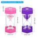 10，30 Min Sand Timer,2pcs Hexagon with Cover,Count Down Sand Clock Pink,Purple - Pink, Purple