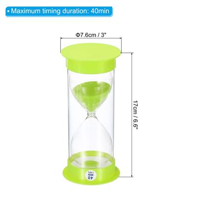 40 Min Sand Timer, Round w Plastic Cover, Count Down Sand Clock Glass